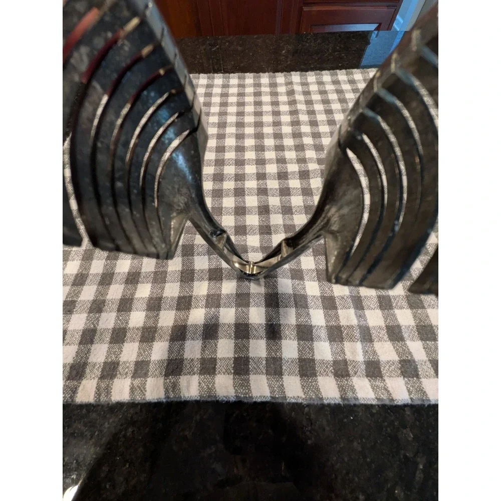 Vintage Cast Aluminum Tomato Slicer Tongs Handheld Vegetable Fruit Slicing Guide